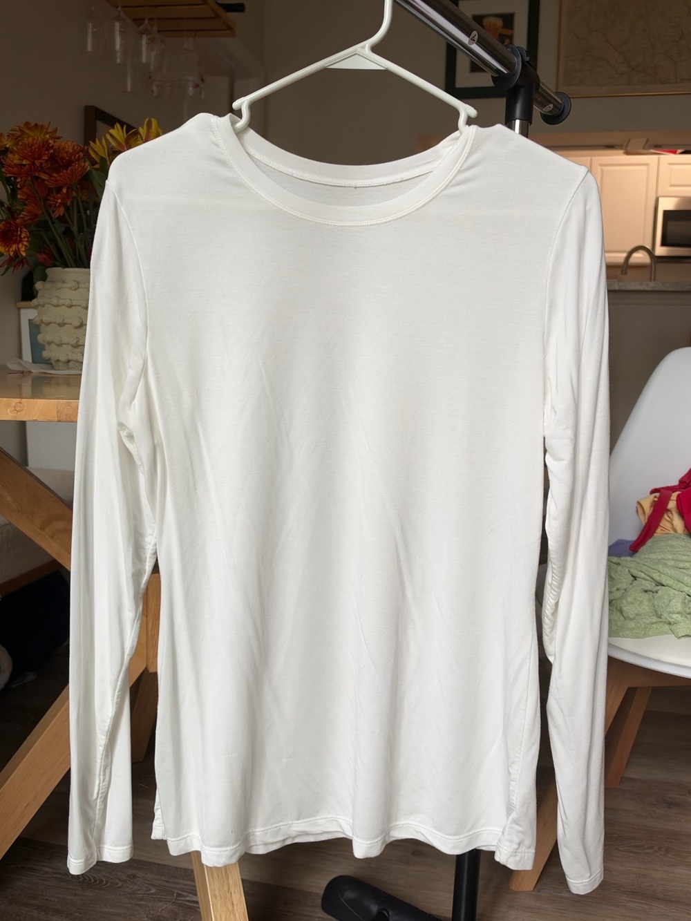 Cuddl Duds Women's Long-Sleeve Crewneck Top in White